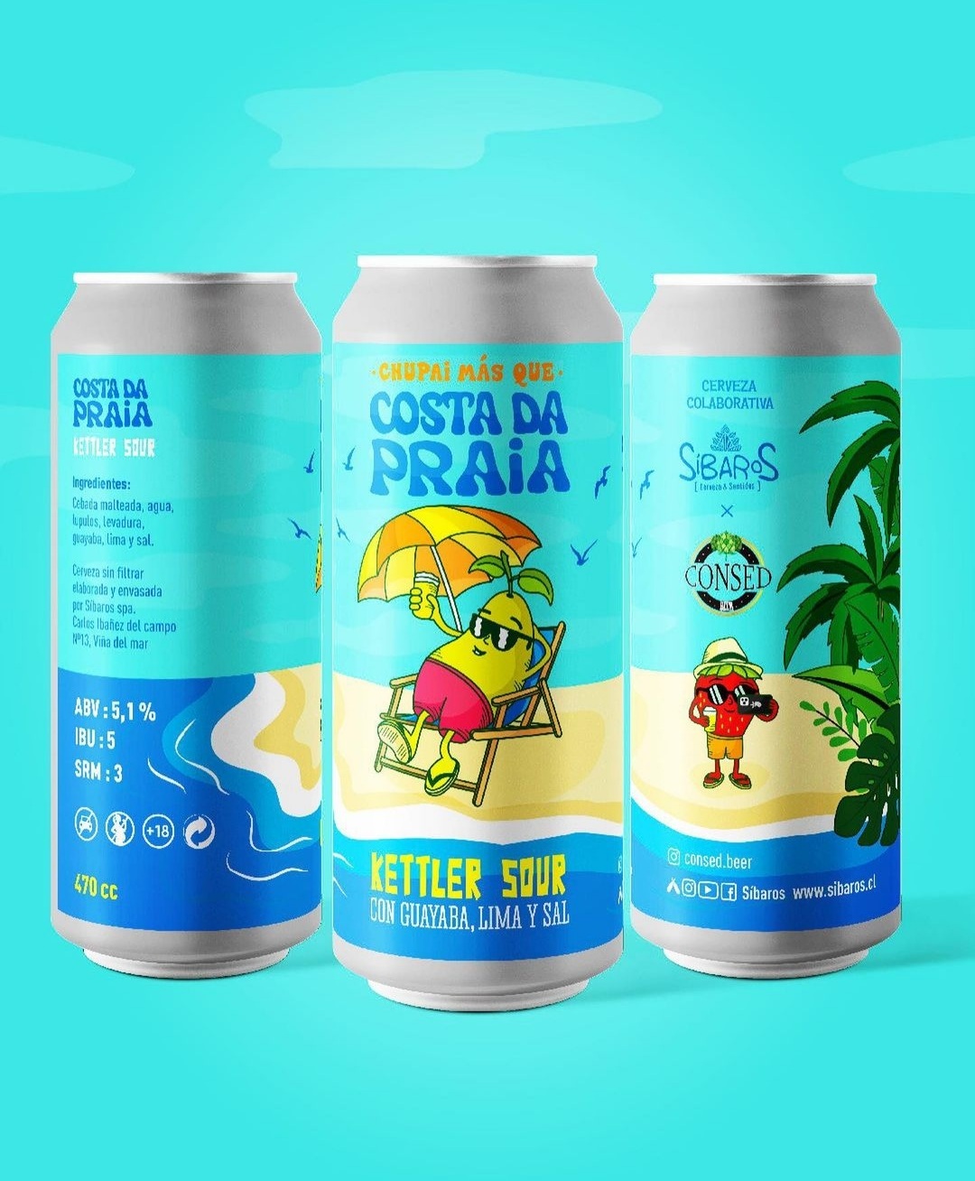 Sibaros collab/ CONSEDChupai más que Costa da praia Kettle sour con