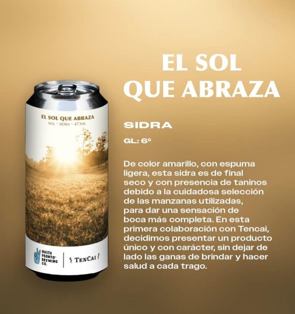 TENCAI Y HASTA PRONTO BREWING- El sol que abraza- SIDRA