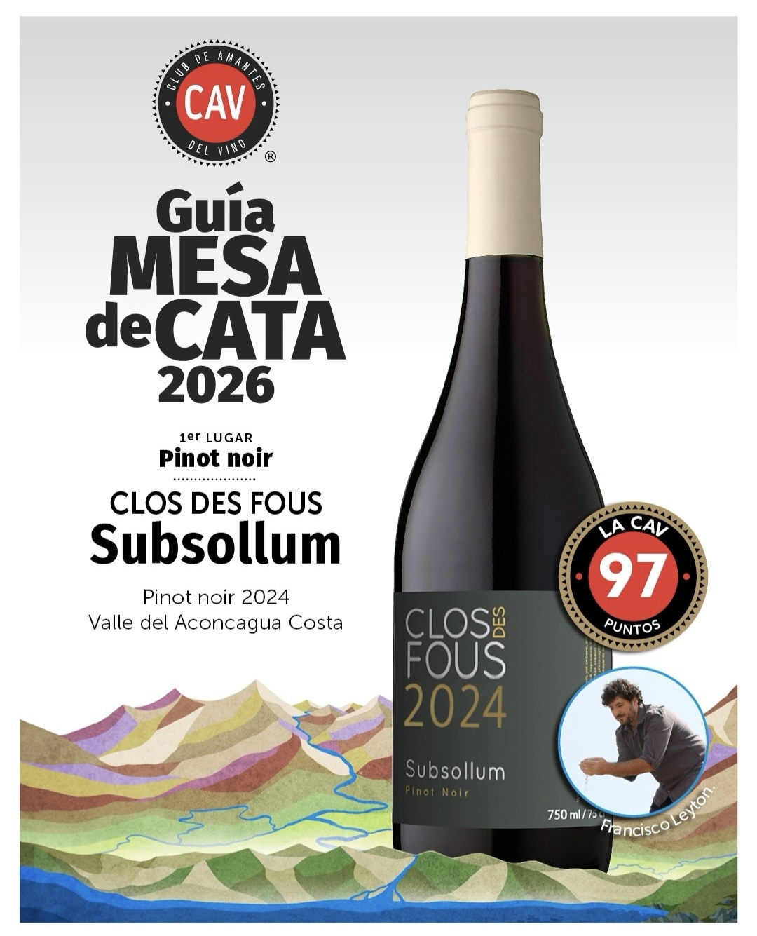 Clos de Fous - Subsollum Pinot Noir 2024 (97PTOS Mejor Pinot Noir LA CAV 2025)